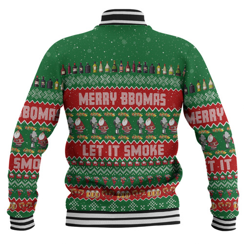 Australia Christmas Custom Baseball Jacket - Merry BBQMax Let It Smoke Baseball Jacket Australia Christmas Custom Baseball Jacket - Merry BBQMax Let It Smoke Baseball Jacket