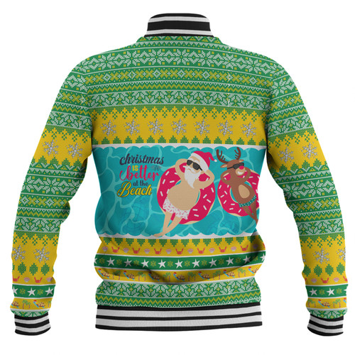 Australia Christmas Custom Baseball Jacket - Christmas Is Better At The Beach Baseball Jacket
