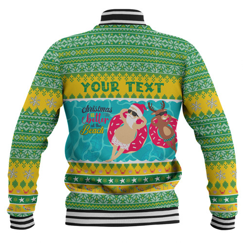 Australia Christmas Custom Baseball Jacket - Christmas Is Better At The Beach Baseball Jacket