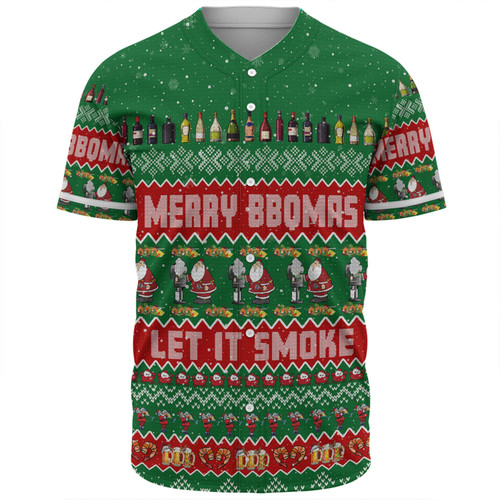 Australia Christmas Custom Baseball Shirt - Merry BBQMax Let It Smoke Baseball Shirt