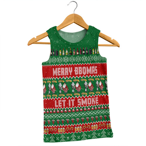 Australia Christmas Custom Men Singlet - Merry BBQMax Let It Smoke Men Singlet