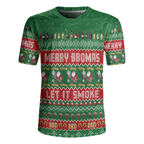 Australia Christmas Custom Rugby Jersey - Merry BBQMax Let It Smoke Rugby Jersey