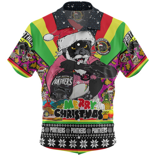 Penrith Panthers Christmas Custom Hawaiian Shirt - Penrith Panthers Santa Aussie Big Things Christmas Hawaiian Shirt