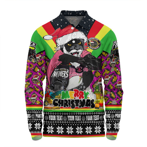 Penrith Panthers Christmas Custom Long Sleeve Polo Shirt - Penrith Panthers Santa Aussie Big Things Christmas Long Sleeve Polo Shirt Penrith Panthers Christmas Custom Long Sleeve Polo Shirt - Penrith Panthers Santa Aussie Big Things Christmas Long Sleeve Polo Shirt
