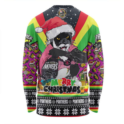 Penrith Panthers Christmas Custom Long Sleeve T-shirt - Penrith Panthers Santa Aussie Big Things Christmas Long Sleeve T-shirt Penrith Panthers Christmas Custom Long Sleeve T-shirt - Penrith Panthers Santa Aussie Big Things Christmas Long Sleeve T-shirt