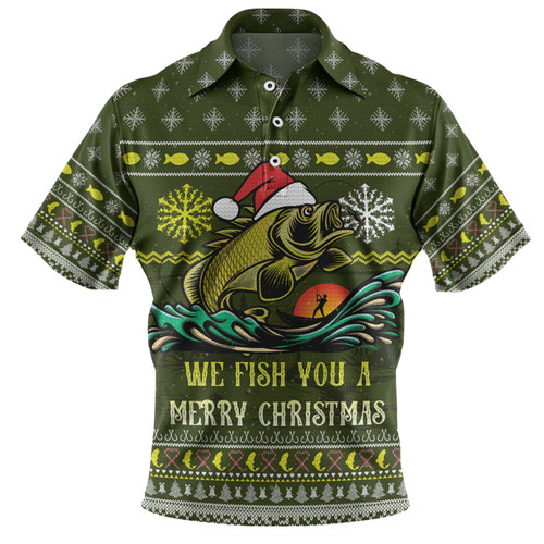 Australia Christmas Fishing Custom Polo Shirt - We Fish You A Merry Christmas Polo Shirt
