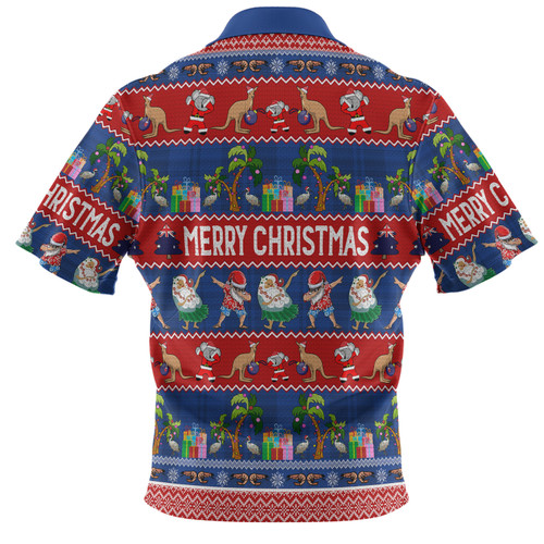 Australia Christmas Custom Polo Shirt - Tropical Ugly Xmas Santa Dapping And Dancing Polo Shirt Australia Christmas Custom Polo Shirt - Tropical Ugly Xmas Santa Dapping And Dancing Polo Shirt