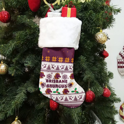 Brisbane Broncos Christmas Stocking - Special Ugly Christmas Stocking