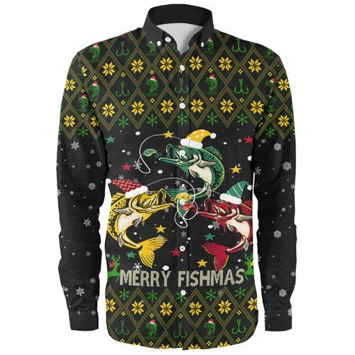 Australia Christmas Fishing Custom Long Sleeve Shirt - Merry Fishmas Fishing Ugly Christmas Long Sleeve Shirt