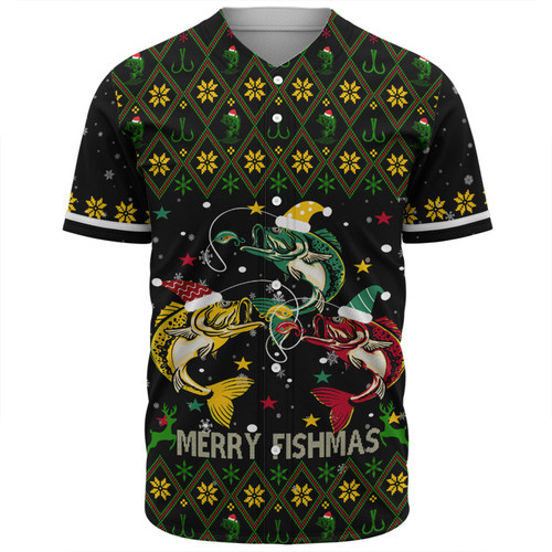 Australia Christmas Fishing Custom Baseball Shirt - Merry Fishmas Fishing Ugly Christmas Baseball Shirt