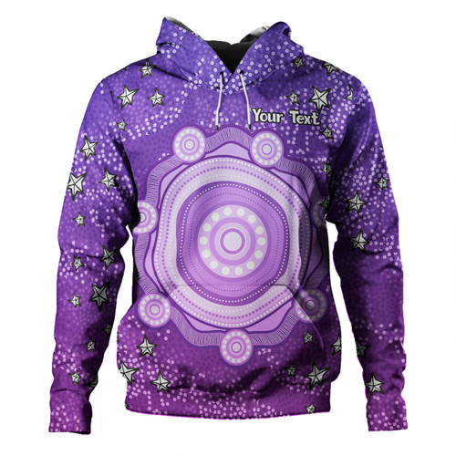 Australia Aboriginal Custom Hoodie - Purple Dot Painting Art Washo Hoodie