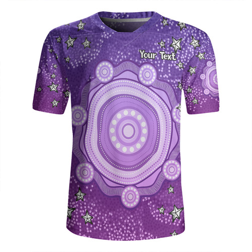 Australia Aboriginal Custom Rugby Jersey - Purple Dot Painting Art Washo Rugby Jersey