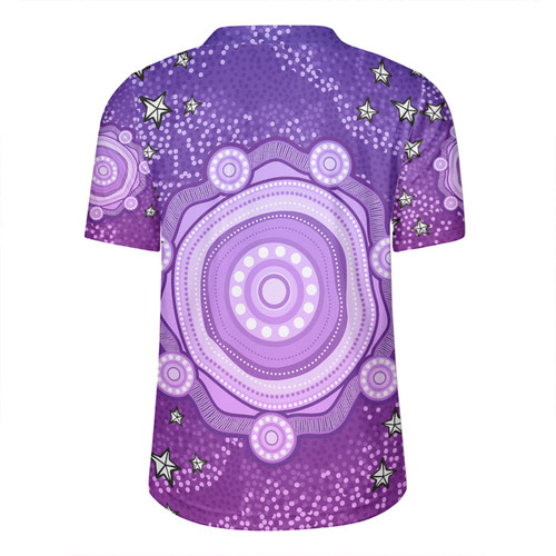Australia Aboriginal Custom Rugby Jersey - Purple Dot Painting Art Washo Rugby Jersey Australia Aboriginal Custom Rugby Jersey - Purple Dot Painting Art Washo Rugby Jersey