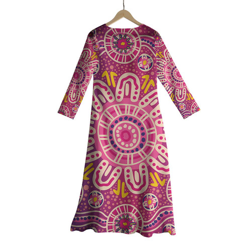 Australia Aboriginal Beach Dress - Aboriginal Inspired Dot Painting Art Dress Australia Aboriginal Beach Dress - Aboriginal Inspired Dot Painting Art Dress