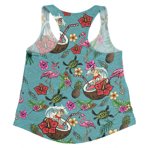 Australia Christmas Surfing Women Racerback Singlet - Funny Santa Surfing Colorful Seamless Pattern Women Racerback Singlet Australia Christmas Surfing Women Racerback Singlet - Funny Santa Surfing Colorful Seamless Pattern Women Racerback Singlet
