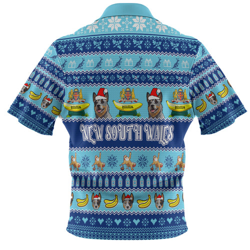 New South Wales Big Things Christmas Custom Polo Shirt - The Big Banana And Blue Heeler Polo Shirt New South Wales Big Things Christmas Custom Polo Shirt - The Big Banana And Blue Heeler Polo Shirt