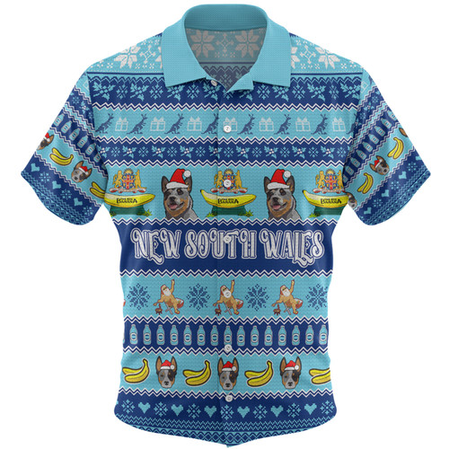 New South Wales Big Things Christmas Custom Hawaiian Shirt - The Big Banana And Blue Heeler Hawaiian Shirt
