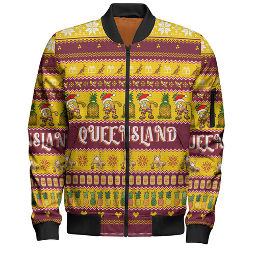 Queensland Big Things Christmas Custom Bomber Jacket - The Big Pineapple Bomber Jacket