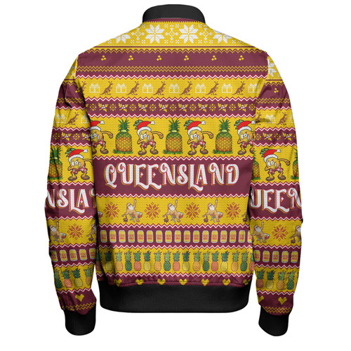 Queensland Big Things Christmas Custom Bomber Jacket - The Big Pineapple Bomber Jacket Queensland Big Things Christmas Custom Bomber Jacket - The Big Pineapple Bomber Jacket