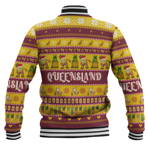 Queensland Big Things Christmas Custom Baseball Jacket - The Big Pineapple Baseball Jacket Queensland Big Things Christmas Custom Baseball Jacket - The Big Pineapple Baseball Jacket