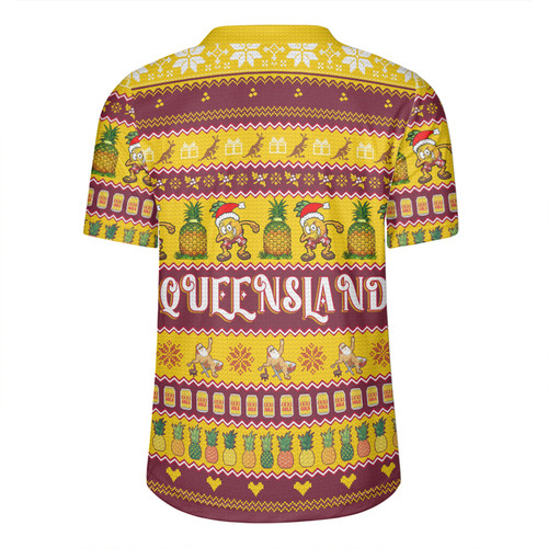 Queensland Big Things Christmas Custom Rugby Jersey - The Big Pineapple Rugby Jersey Queensland Big Things Christmas Custom Rugby Jersey - The Big Pineapple Rugby Jersey