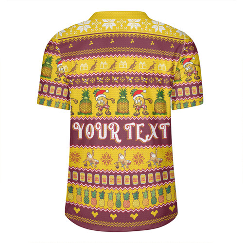 Queensland Big Things Christmas Custom Rugby Jersey - The Big Pineapple Rugby Jersey Queensland Big Things Christmas Custom Rugby Jersey - The Big Pineapple Rugby Jersey