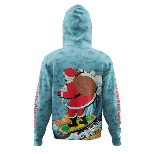 Australia Surfing Christmas Hoodie - Santa Happy Chrissie Tropical Pattern Hoodie Australia Surfing Christmas Hoodie - Santa Happy Chrissie Tropical Pattern Hoodie