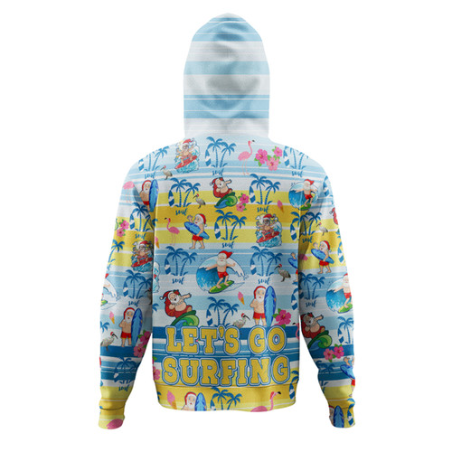 Australia Surfing Christmas Hoodie - Tropical Santa Let's Go Surfing Hoodie Australia Surfing Christmas Hoodie - Tropical Santa Let's Go Surfing Hoodie