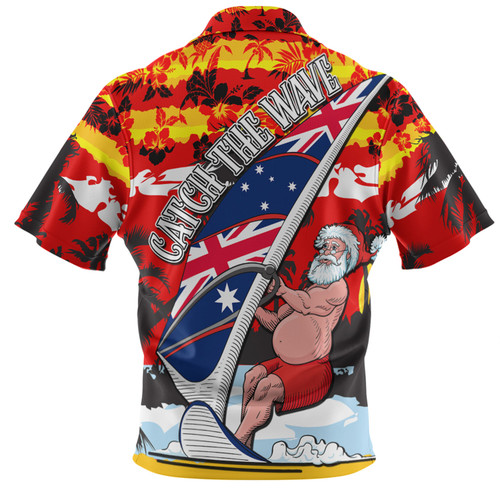 Australia Surfing Christmas Polo Shirt - Tropical Santa Catch The Wave Polo Shirt Australia Surfing Christmas Polo Shirt - Tropical Santa Catch The Wave Polo Shirt