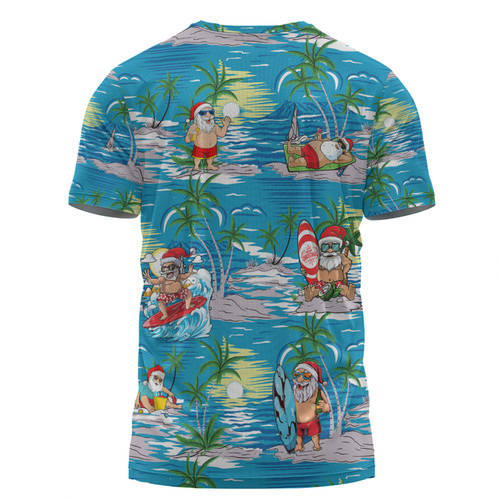 Australia Surfing Christmas T-shirt - Tropical Santa Surfing Funny T-shirt Australia Surfing Christmas T-shirt - Tropical Santa Surfing Funny T-shirt
