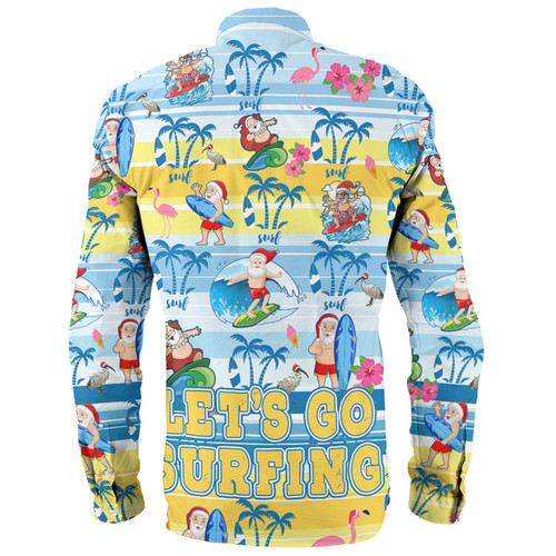 Australia Surfing Christmas Long Sleeve Shirt - Tropical Santa Let's Go Surfing Long Sleeve Shirt Australia Surfing Christmas Long Sleeve Shirt - Tropical Santa Let's Go Surfing Long Sleeve Shirt