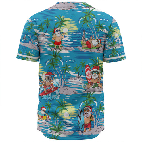 Australia Surfing Christmas Baseball Shirt - Tropical Santa Surfing Funny Baseball Shirt Australia Surfing Christmas Baseball Shirt - Tropical Santa Surfing Funny Baseball Shirt