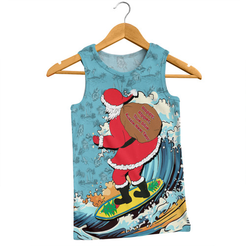 Australia Surfing Christmas Men Singlet - Santa Happy Chrissie Tropical Pattern Men Singlet