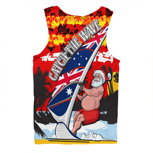 Australia Surfing Christmas Men Singlet - Tropical Santa Catch The Wave Men Singlet Australia Surfing Christmas Men Singlet - Tropical Santa Catch The Wave Men Singlet