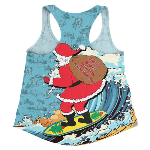 Australia Surfing Christmas Women Racerback Singlet - Santa Happy Chrissie Tropical Pattern Women Racerback Singlet Australia Surfing Christmas Women Racerback Singlet - Santa Happy Chrissie Tropical Pattern Women Racerback Singlet