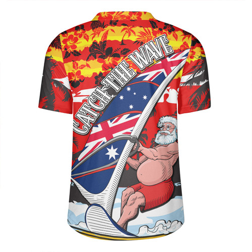 Australia Surfing Christmas Rugby Jersey - Tropical Santa Catch The Wave Rugby Jersey Australia Surfing Christmas Rugby Jersey - Tropical Santa Catch The Wave Rugby Jersey