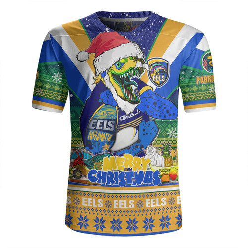 Parramatta Eels Christmas Custom Rugby Jersey - Parramatta Eels Santa Aussie Big Things Christmas Rugby Jersey
