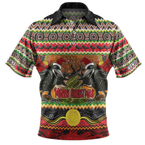 Australia Christmas Aboriginal Custom Polo Shirt - Aboriginal Dreamtime Wangkarnal Crows Polo Shirt