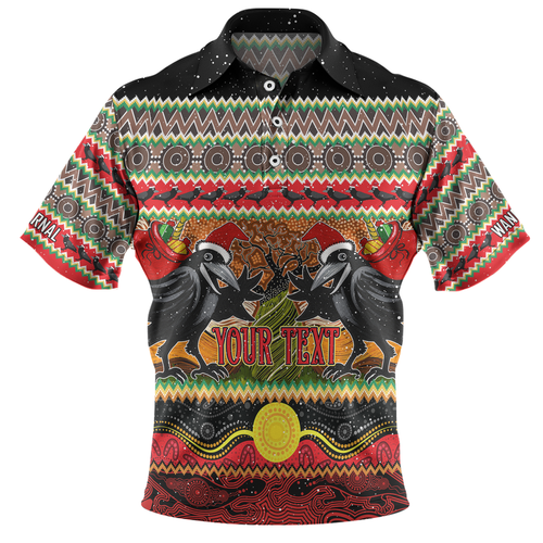 Australia Christmas Aboriginal Custom Polo Shirt - Aboriginal Dreamtime Wangkarnal Crows Polo Shirt