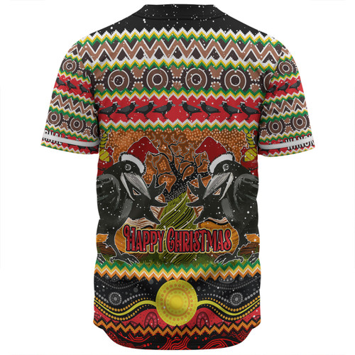 Australia Christmas Aboriginal Custom Baseball Shirt - Aboriginal Dreamtime Wangkarnal Crows Baseball Shirt Australia Christmas Aboriginal Custom Baseball Shirt - Aboriginal Dreamtime Wangkarnal Crows Baseball Shirt
