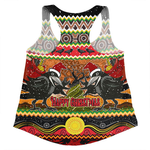 Australia Christmas Aboriginal Custom Women Racerback Singlet - Aboriginal Dreamtime Wangkarnal Crows Women Racerback Singlet Australia Christmas Aboriginal Custom Women Racerback Singlet - Aboriginal Dreamtime Wangkarnal Crows Women Racerback Singlet