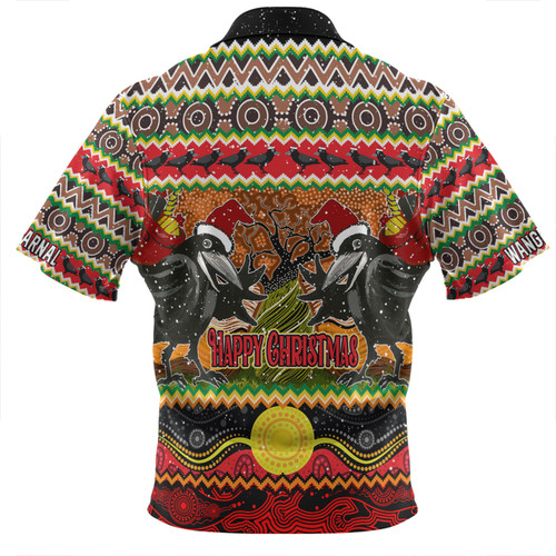 Australia Christmas Aboriginal Custom Zip Polo Shirt - Aboriginal Dreamtime Wangkarnal Crows Zip Polo Shirt Australia Christmas Aboriginal Custom Zip Polo Shirt - Aboriginal Dreamtime Wangkarnal Crows Zip Polo Shirt