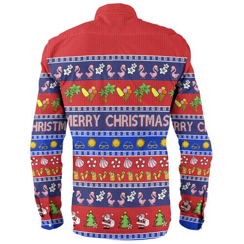 Australia Christmas Custom Long Sleeve Shirt - Aussie Christmas Flamingo Summer Vibes Blue Long Sleeve Shirt Australia Christmas Custom Long Sleeve Shirt - Aussie Christmas Flamingo Summer Vibes Blue Long Sleeve Shirt