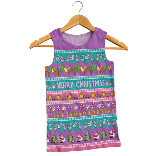 Australia Christmas Custom Men Singlet - Aussie Christmas Flamingo Summer Vibes Purple Men Singlet Australia Christmas Custom Men Singlet - Aussie Christmas Flamingo Summer Vibes Purple Men Singlet