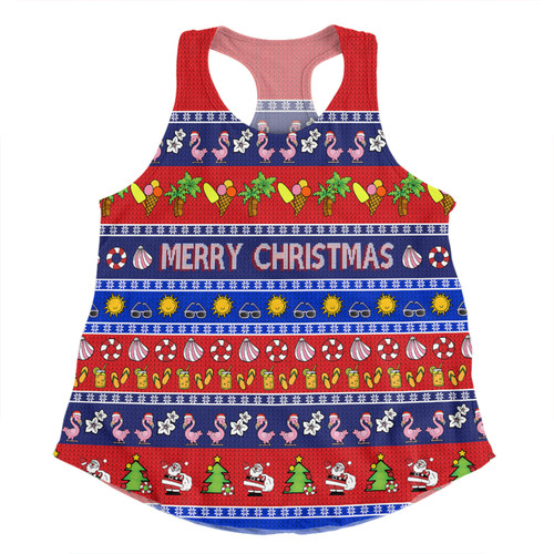 Australia Christmas Custom Women Racerback Singlet - Aussie Christmas Flamingo Summer Vibes Blue Women Racerback Singlet Australia Christmas Custom Women Racerback Singlet - Aussie Christmas Flamingo Summer Vibes Blue Women Racerback Singlet