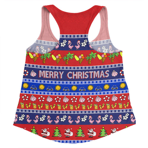 Australia Christmas Custom Women Racerback Singlet - Aussie Christmas Flamingo Summer Vibes Blue Women Racerback Singlet Australia Christmas Custom Women Racerback Singlet - Aussie Christmas Flamingo Summer Vibes Blue Women Racerback Singlet