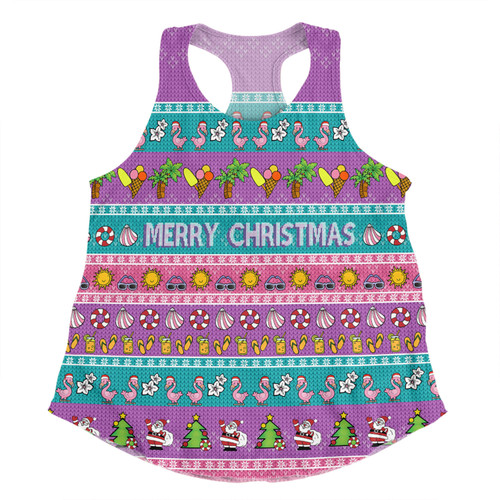 Australia Christmas Custom Women Racerback Singlet - Aussie Christmas Flamingo Summer Vibes Purple Women Racerback Singlet Australia Christmas Custom Women Racerback Singlet - Aussie Christmas Flamingo Summer Vibes Purple Women Racerback Singlet