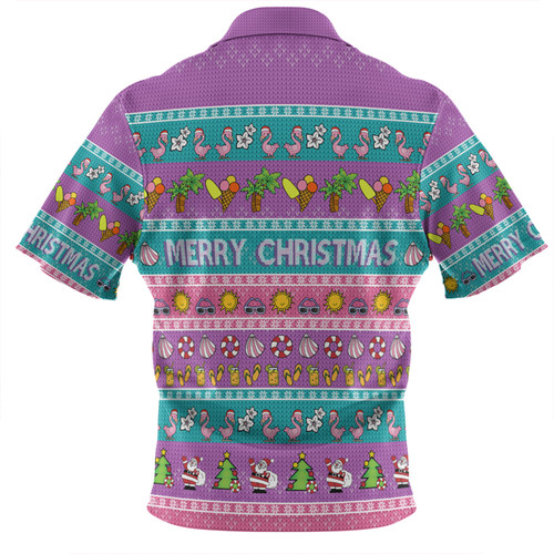 Australia Christmas Custom Zip Polo Shirt - Aussie Christmas Flamingo Summer Vibes Purple Zip Polo Shirt Australia Christmas Custom Zip Polo Shirt - Aussie Christmas Flamingo Summer Vibes Purple Zip Polo Shirt