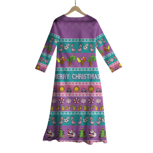 Australia Christmas Beach Dress - Aussie Christmas Flamingo Summer Vibes Purple Dress Australia Christmas Beach Dress - Aussie Christmas Flamingo Summer Vibes Purple Dress