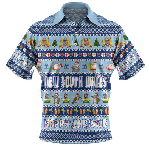 New South Wales Christmas Custom Polo Shirt - Happy Chrissie Ugly Style Polo Shirt